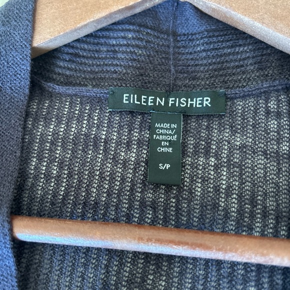 Eileen Fisher Women’s Sz S Dark Purple Cardigan Organic Cotton/Linen Lightweight - Picture 6 of 6